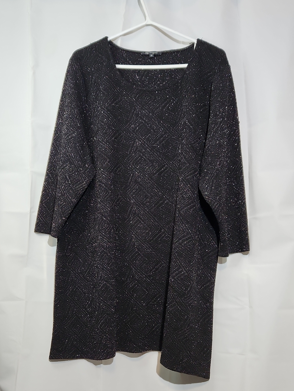 Lily Morgan Women's Black Sparkle Shift Tunic/Shirt/mini Dress - 3X